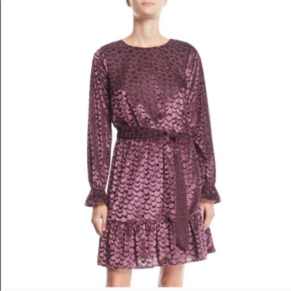 MICHAEL Michael Kors Burnout Velvet Flounce Dress Size XXS - Picture 1 of 16